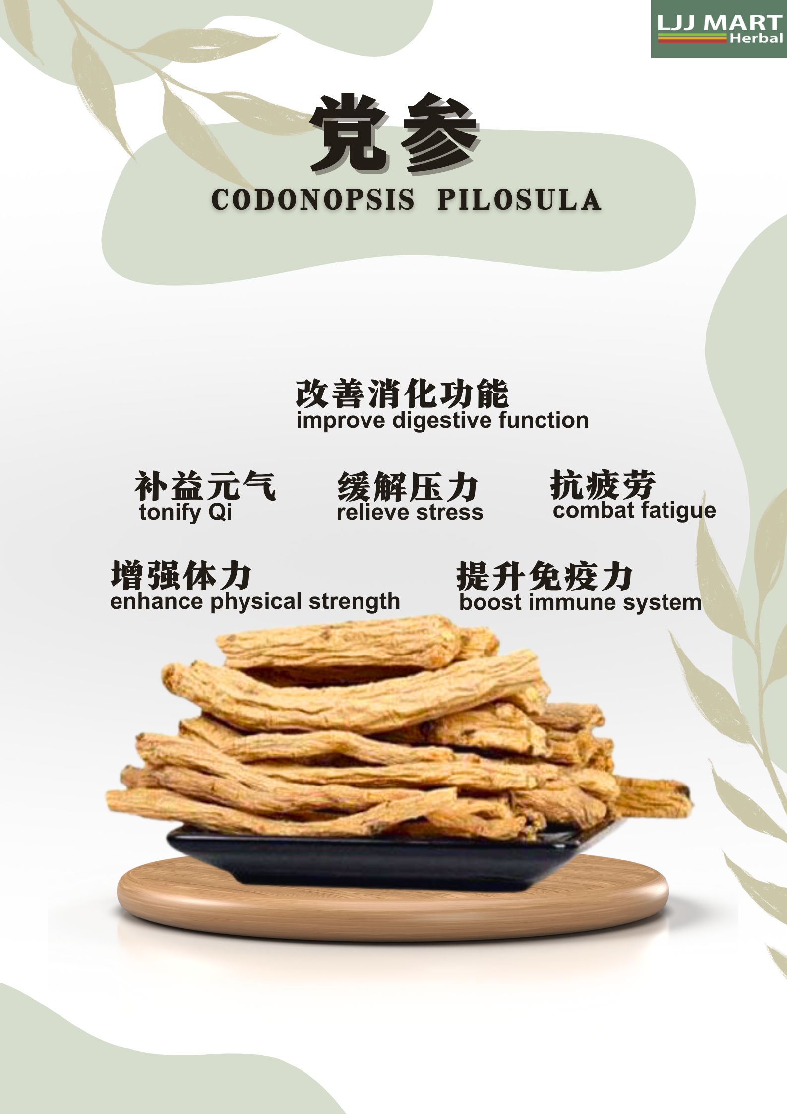 Codonopsis pilosula (Dang shen) 党参 100g