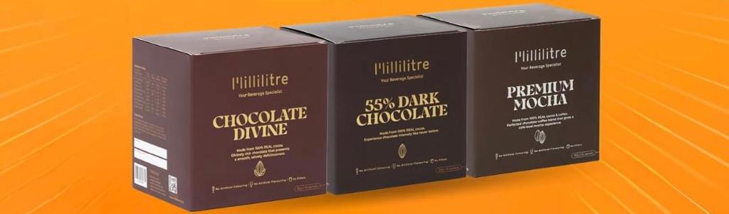 Milliliter*55% Dark choc×1 + Premium Mochax1 + Chocolate Divine* [30g×10sachets]