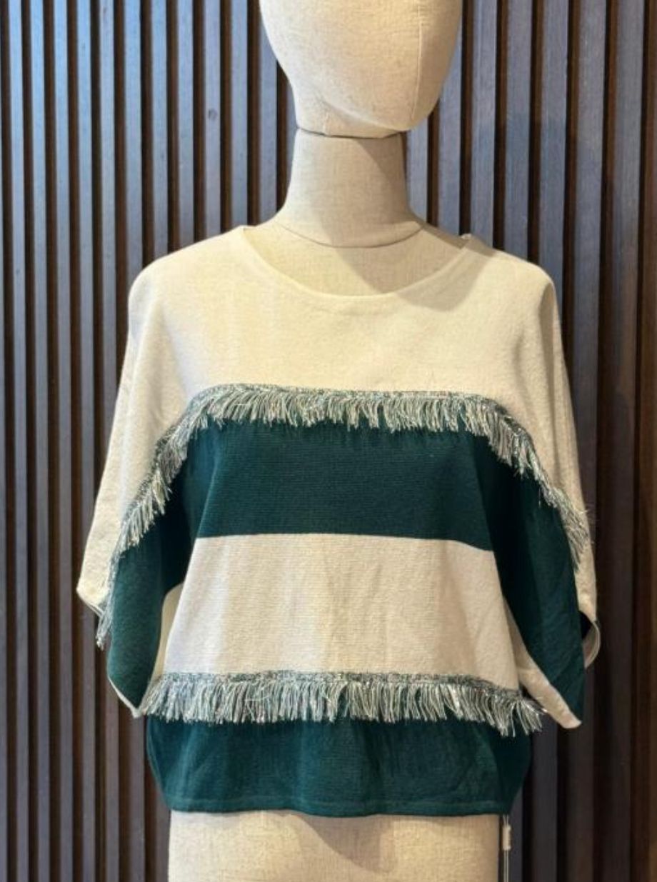 MOJIE 气质百搭绿白色上衣 (M91-A1010)